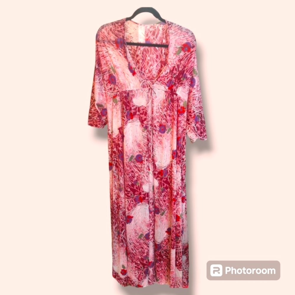 Vanity Fair Vintage 1970's long dress pajama set with robe A2
